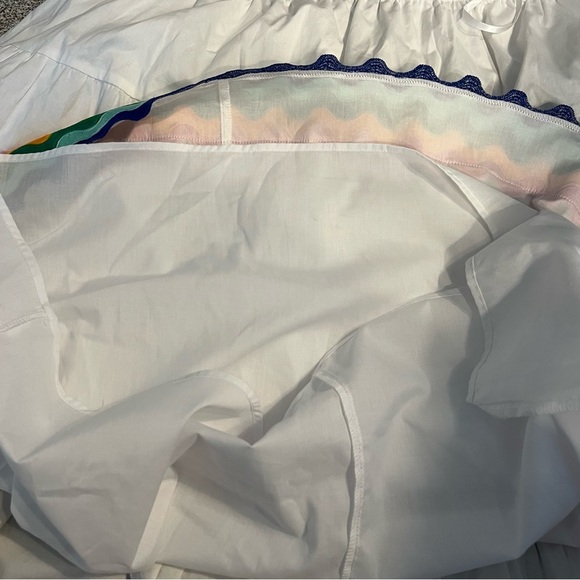 NWT Crown & Ivy White Sleeveless Tiered Swing Dress with Multicolor Hem Size XL - Picture 9 of 9